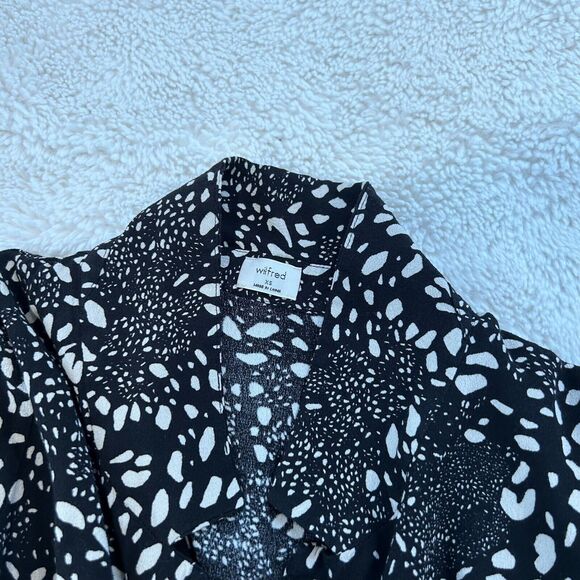 Aritzia Wilfred Short Sleeve Maxi Dress Black Patterned‎ Size Womens XS - Picture 1 of 7